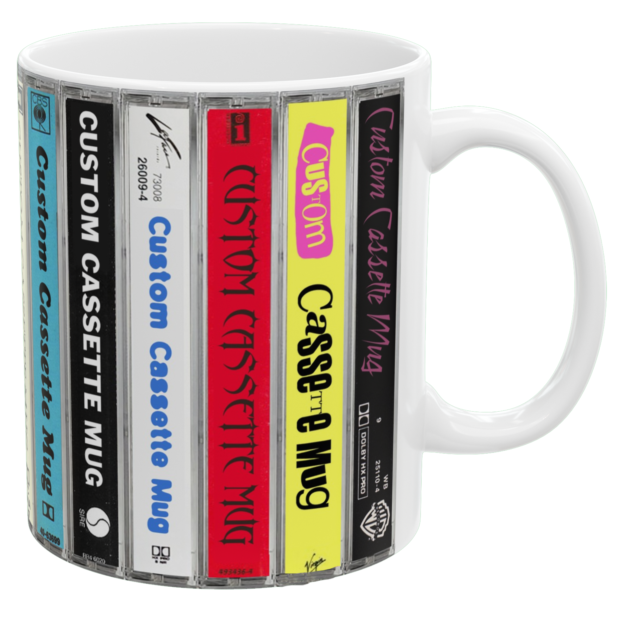 Vintage band music cassette mug, 11oz